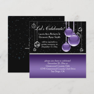 Convites Roxo Prata Preto Natal Pós Casamento