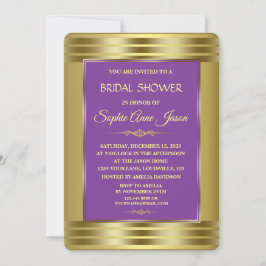 Convites Roxo Real e Chá de panela Dourado