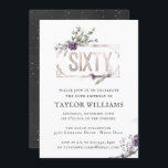 Convites Roxo Real| Ornamentado Floral Foil Frame Aniversár<br><div class="desc">Um convite simples, mas lindo, para aquarela. Este Convite de Aniversário Inspirado pela Vintage, em carvão e folha de papel Real Purple Faux é o convite perfeito para dar o tom a uma festa incrível! Adicione seu texto personalizado a este design usando as caixas "Editar este modelo de design" no...</div>