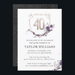 Convites Roxo Real| Ornamentado Floral Foil Frame Aniversár<br><div class="desc">Um convite simples, mas lindo, para aquarela. Este Convite de Aniversário Inspirado pela Vintage, em carvão e folha de papel Real Purple Faux é o convite perfeito para dar o tom a uma festa incrível! Adicione seu texto personalizado a este design usando as caixas "Editar este modelo de design" no...</div>