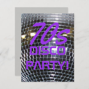 Convites Roxo retro do partido dos anos 70 do dance party