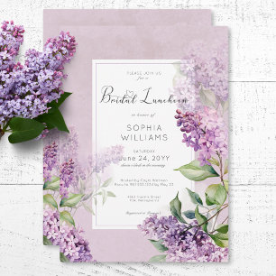 Convites Roxo Romântico Russo e Sage Lilacs Almoço Bridal