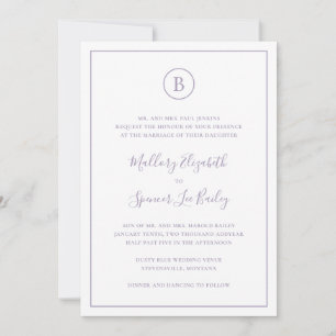 Convites Roxo Tradicional, Tudo Em Um Casamento