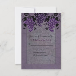 Convites Roxo Uvas Casamento Vintage Salve a Data