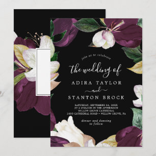 Convites Roxos Moody  Casamento Preto De