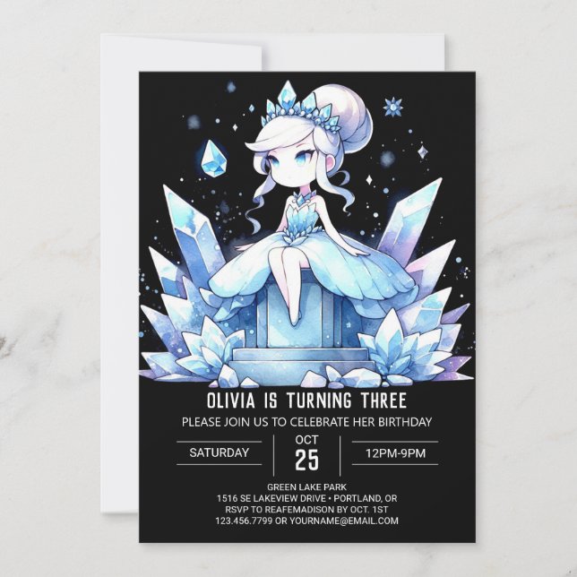 Convites Royal Adorable Princess Birthday (Frente)