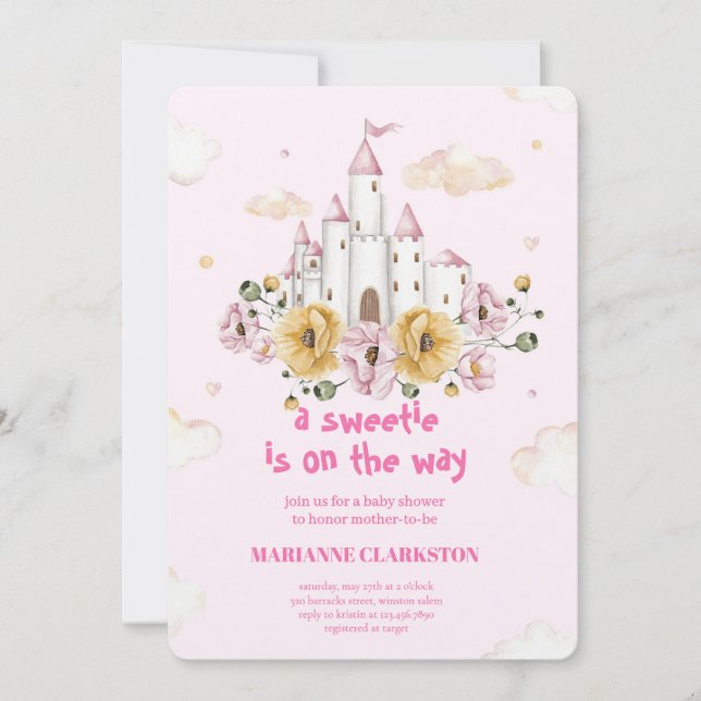 Convites Royal Baby Shower in the Dream Castle (Frente)