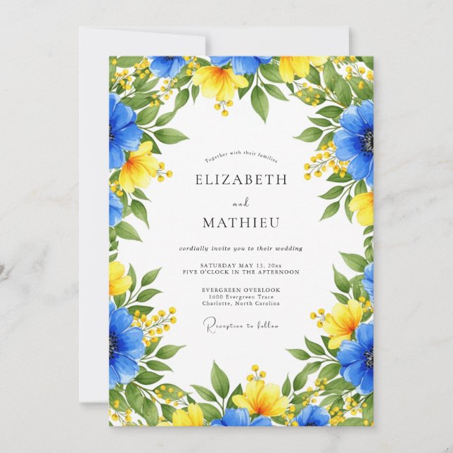 Convites Royal Blue Alluring Summer Wedding (Frente)