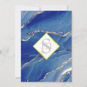 Convites *~ ROYAL BLUE AR66 QR + RSVP Agate Wedding