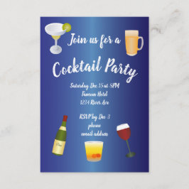 Convites Royal Blue Cocktail Party