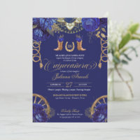Royal Blue Dourado Country Western Quinceanera
