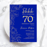 Royal Blue Dourado Surprise 70 de Aniversário
