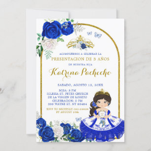 Convites Royal Blue e Dourada Apresentação ó em De Tres An