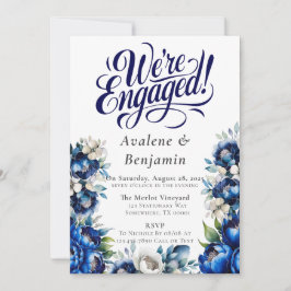 Convites Royal Blue e Silver Peony Estamos Envolvidos