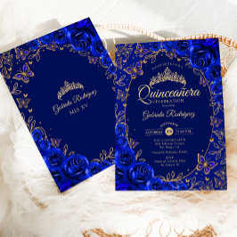 Convites Royal Blue Quinceanera