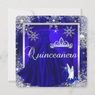 Convites Royal Blue Quinceanera 15 Elite Elegente Aniversár
