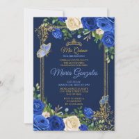 Royal Blue Quinceanera Mexicana 15 Aniversário