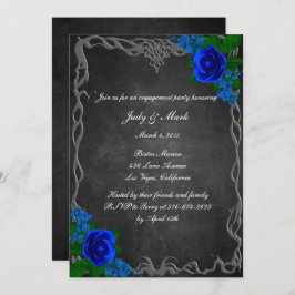 Convites Royal Blue Rose Chalk Board Fall Engagement Party