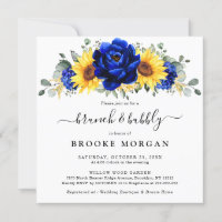 Royal Blue Rustic Sunflower Modern Brunn & Bubble