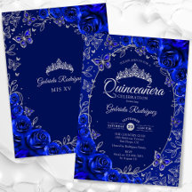Royal Blue Silver Quinceanera