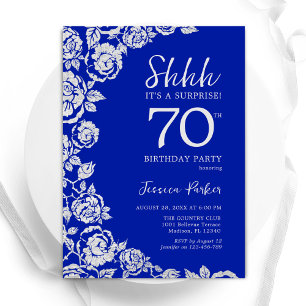 Convites Royal Blue Silver Rosa Surprise 70