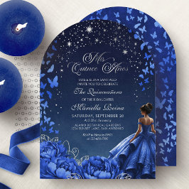 Convites Royal Blue Starry Night Quinceanera