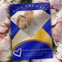 Royal Blue Wedding Ring Salvar a Foto da Data