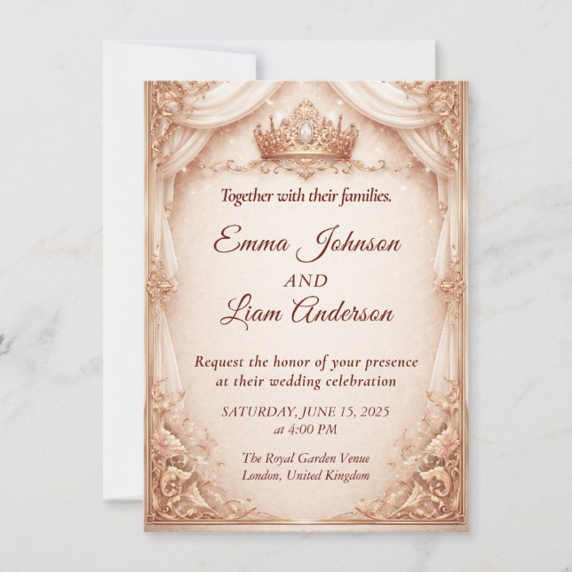 Convites Royal Crown Wedding Invitation (Frente)