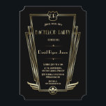 Convites Royal Dourado Art Deco Monograma Bachelor Party<br><div class="desc">Convidar Solteiro Real Dourado Art Deco Monograma. Único Glam, design de cartão Vintage com forma falsa de arte dourada com uma crista para suas iniciais, falso ouro Fleur-de-lis como uma herança real, um Excelente Rajando 1920 Gatsby, velho estilo Hollywood, fontes maravilhosas sobre um fundo negro. Use a ferramenta Personalizar para...</div>