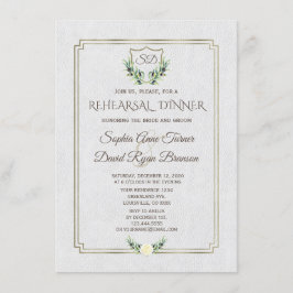 Convites Royal Dourado Crest Lush Janto de ensaio Greeneres