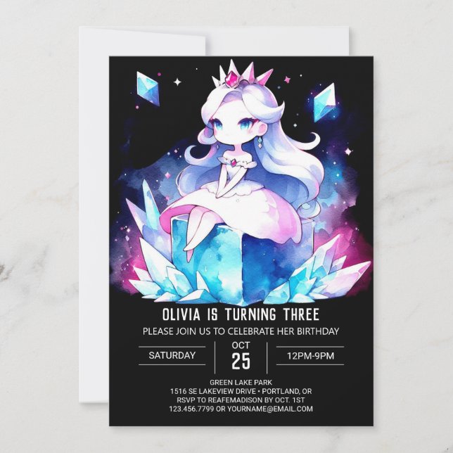 Convites Royal Dreamy Princess Birthday (Frente)