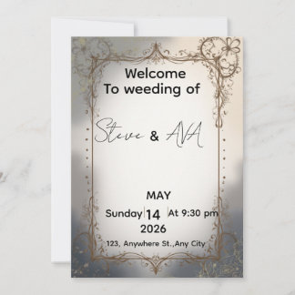 Convites Royal Elegant Wedding Invitation | Luxury Gold & C
