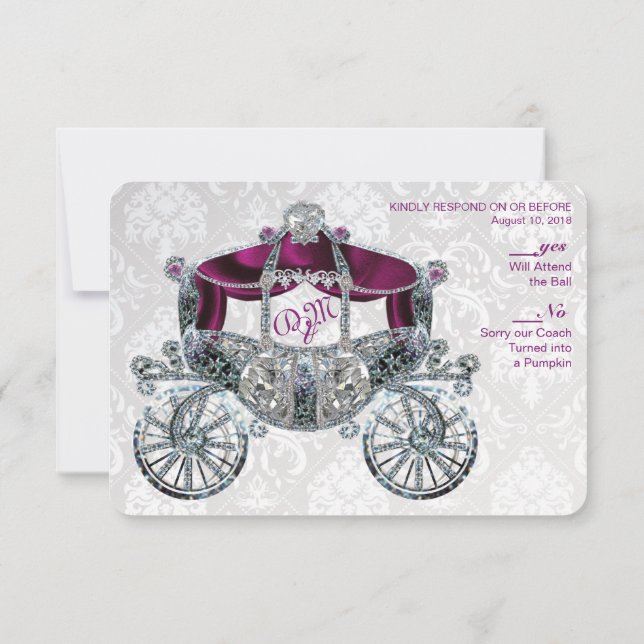 Convites Royal Fairytale RSVP (Verso)