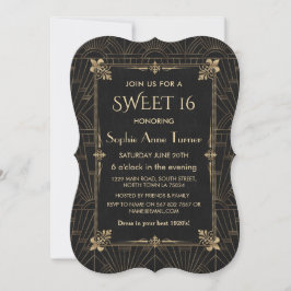 Convites Royal Fleur-de-Lis Art Deco SWEET 16
