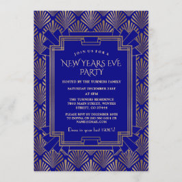 Convites Royal Marinho Blue Dourado Excelente Gatsby New Ye