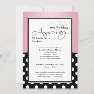 Convites Royal Preto Bolha de Rosa 50º Aniversário