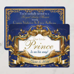 Convites Royal Prince Elegant Baby Shower Invants