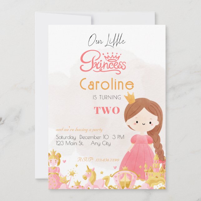 Convites Royal Princess Birthday Party (Frente)