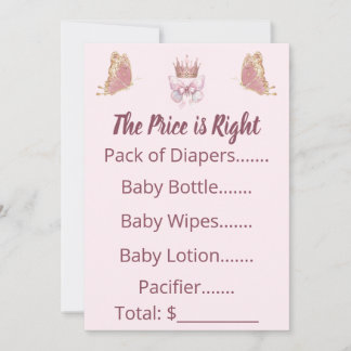 Convites Royal Princess Pink Gold Price is Right Game