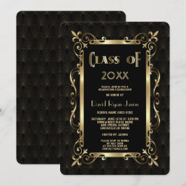 Convites Royal Roaring, 20 anos, Dourada Art Dec Festa de f