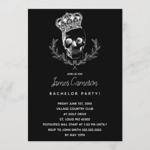 Convites Royal Skull Bachelor Party