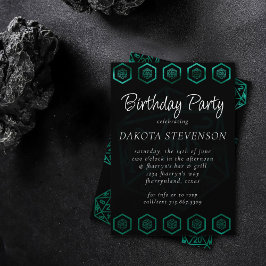 Convites RPG Dice | Emerald Fantasy Tabletop Retro Gamer