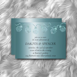 Convites RPG Luxe Aqua Sheen Tabletop Gamer Dice Lights