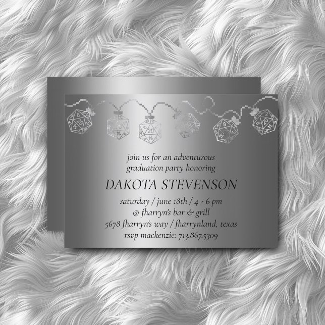 Convites RPG Luxe | Fantasy Tabletop PnP Gamer Dice Lights (Criador carregado)