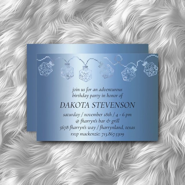 Convites RPG Luxe | Luzes de gelo azul-Shept Tabletop (Criador carregado)