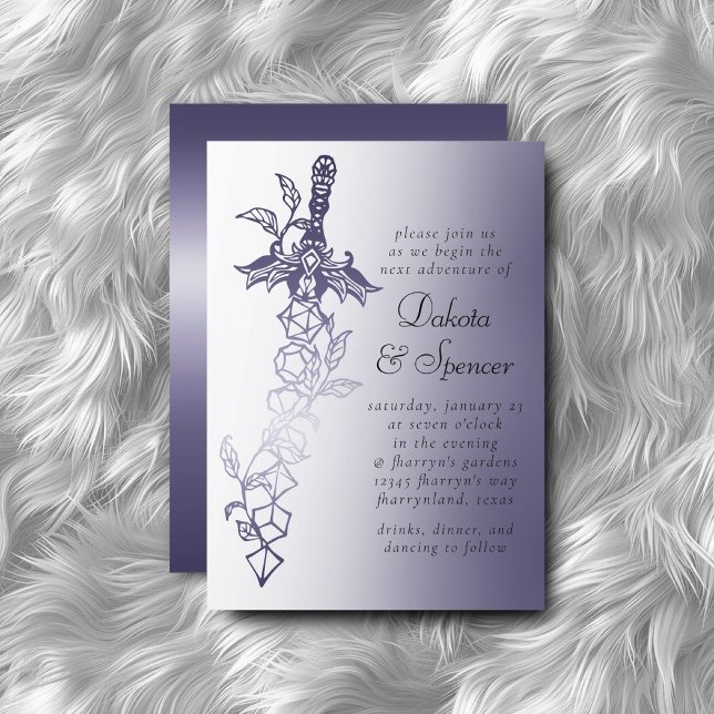 Convites RPG Sword Luxe | Gamer PnP Fantasy Purple Tabletop (Criador carregado)