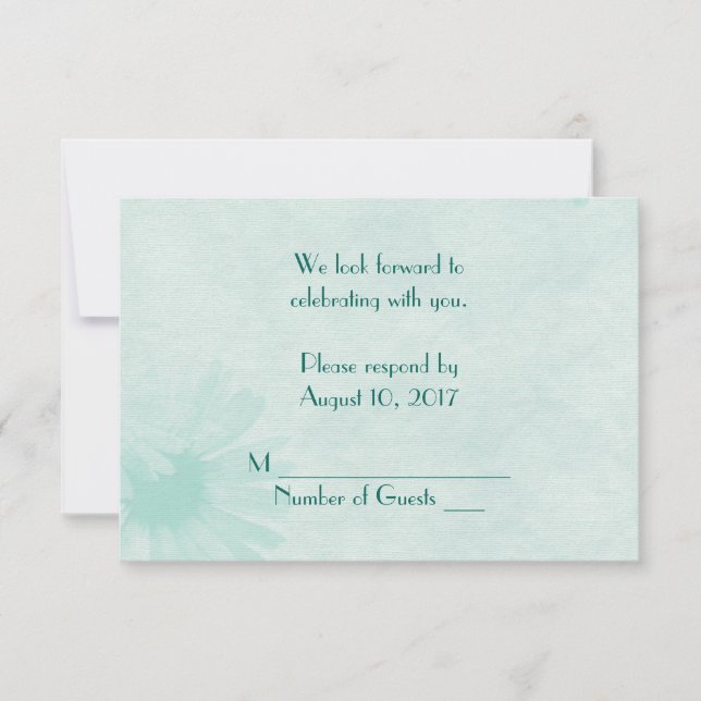 Convites RSPV Soft Dália Verde Menta (Frente)