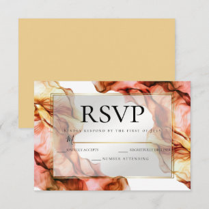Convites RSVP Abstrato Watercolor Coluna 5