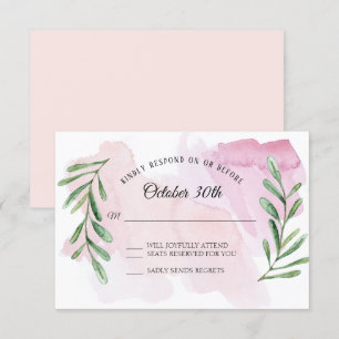 Convites RSVP Aquarela Moderna com Folhagem de Eucalipto Rú
