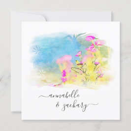 Convites *~* RSVP AR15 QR Casamento FLORAL de Aves Aquática